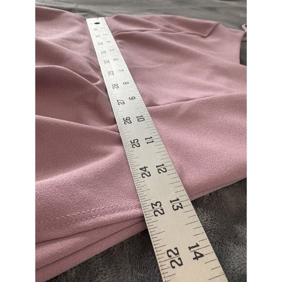 Lulus Draped V-Neck Spaghetti Strap Mini Dress S Dusty Pink Formal Wedding Guest - Picture 8 of 9